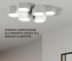 Immagine di Plafoniera Gesso Tre Faretti Esagonali Led CCT 36w Vortex Fan