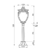 Immagine di Lampioncino Classico Oro Nero Con Vetro 1xE27 Fleur IP44 Maytoni