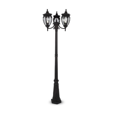 Immagine di Lampione Classico Tre Lanterne Vetro Fleur Bronzo IP44 H239 cm Maytoni