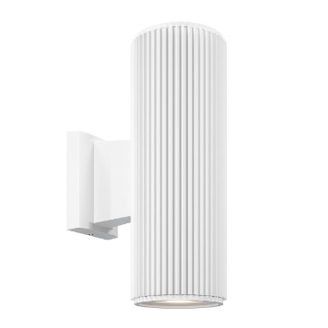 Immagine di Applique Esterna Cilindro Rigato Bianco Rando Maytoni 2xE27