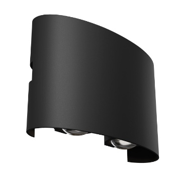 Immagine di Applique Stondata da Esterno Biemissione Led Strato Nero IP54 Maytoni