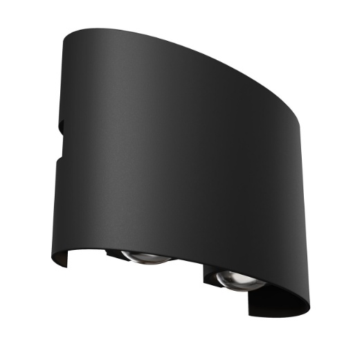Immagine di Applique Stondata da Esterno Biemissione Led Strato Nero IP54 Maytoni