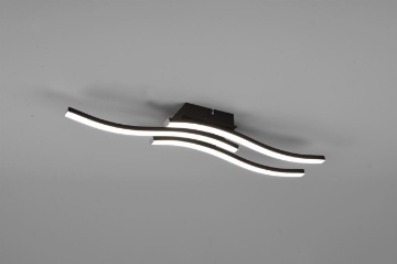 Immagine di Plafoniera Ondulata Nera Route Led 15w 4000k Trio Lighting