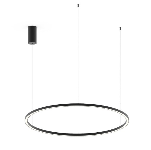 Immagine di Lampadario Hoop 120 cm Grande Anello Nero Led CCT 60w Fan Europe