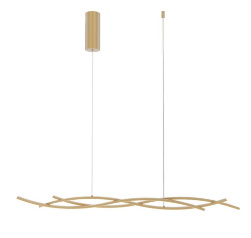 Immagine di Lampadario Bacchette Curve Oro Led CCT Luce Selezionabile
