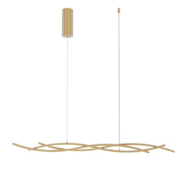 Immagine di Lampadario Bacchette Ondulate Oro Led CCT Luce Selezionabile