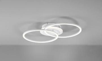 Immagine di Plafoniera Doppio Cerchio Led 4000k Switch Dimmer Venida Bianco Trio Lighting