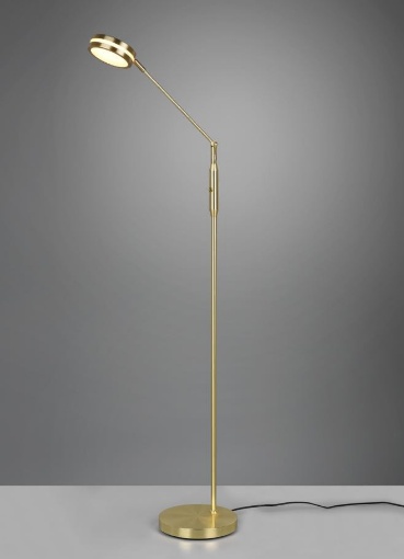Immagine di Piantana Ottone Satinato Disco Touch Led Orientabile Franklin Trio Lighting