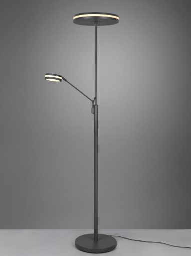 Immagine di Piantana Studio Touch Dimmer Led 2700k 3000k 4000k Spot da Lettura Franklin Antracite Trio Lighting