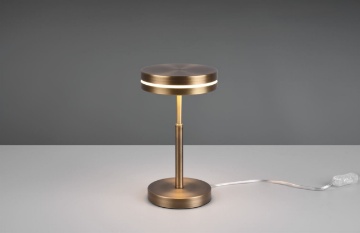Immagine di Lume Moderno Comodino Disco Led Ottone Invecchiato Franklin Trio Lighting