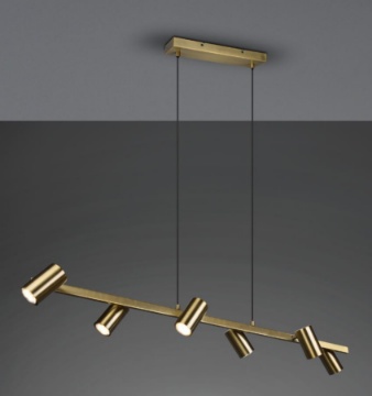 Immagine di Lampadario 6 Faretti GU10 Orientabili Marley Ottone Invecchiato Trio Lighting