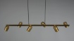 Immagine di Lampadario 6 Faretti GU10 Orientabili Marley Ottone Invecchiato Trio Lighting