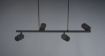 Immagine di Sospensione Lineare Nera 4 Luci Direzionabili GU10 Marley Trio Lighting
