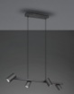 Immagine di Sospensione Lineare Nera 4 Luci Direzionabili GU10 Marley Trio Lighting
