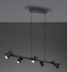 Immagine di Lampadario A Binario Nero Con 6 Faretti Orientabili Marley Trio Lighting
