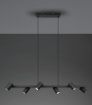 Immagine di Lampadario A Binario Nero Con 6 Faretti Orientabili Marley Trio Lighting