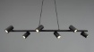 Immagine di Lampadario A Binario Nero Con 6 Faretti Orientabili Marley Trio Lighting