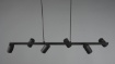 Immagine di Lampadario A Binario Nero Con 6 Faretti Orientabili Marley Trio Lighting