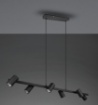 Immagine di Lampadario A Binario Nero Con 6 Faretti Orientabili Marley Trio Lighting