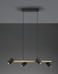 Immagine di Lampadario Lineare Per Tavolo Marley Oro Nero Con Faretti Direzionabili Trio