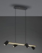 Immagine di Lampadario Lineare Per Tavolo Marley Oro Nero Con Faretti Direzionabili Trio