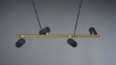 Immagine di Lampadario Lineare Per Tavolo Marley Oro Nero Con Faretti Direzionabili Trio