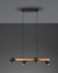 Immagine di Lampadario Lineare Legno Con Faretti Neri Direzionabili Marley Trio