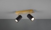 Immagine di Lampada Soffitto Due Faretti Orientabili Nero Oro Marley Trio