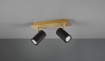 Immagine di Lampada Soffitto Due Faretti Orientabili Nero Oro Marley Trio
