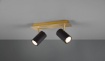 Immagine di Lampada Soffitto Due Faretti Orientabili Nero Oro Marley Trio