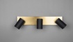 Immagine di Lampada Binario Oro Nero 3 Luci Cilindri Orientabili GU10 Marley Trio