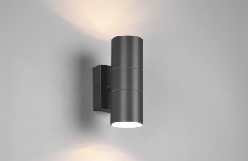 Immagine di Lampada Cilindro Parete Doppia Emissione GU10 Laredo Antracite IP44 Trio Lighting