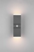 Immagine di Applique 2 Led Orientabili Avon Antracite IP54 Sensore Movimento Integrato Trio Lighting