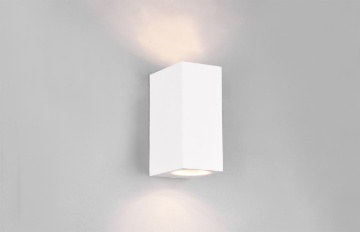 Immagine di Lampada Parete Squadrata Doppia Emissione GU10 Roya Bianco IP44 Trio Lighting