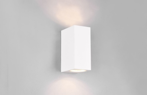 Immagine di Lampada Parete Squadrata Doppia Emissione GU10 Roya Bianco IP44 Trio Lighting