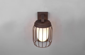 Immagine di Lampada Parete Gabbia Ruggine 1xE27 Tuela IP44 Trio Lighting
