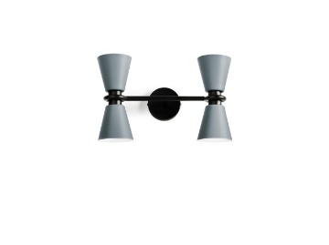 Immagine di Applique Conetti Luce Sopra e Sotto Design Moderno Graal 4xG9 Grigio Miloox
