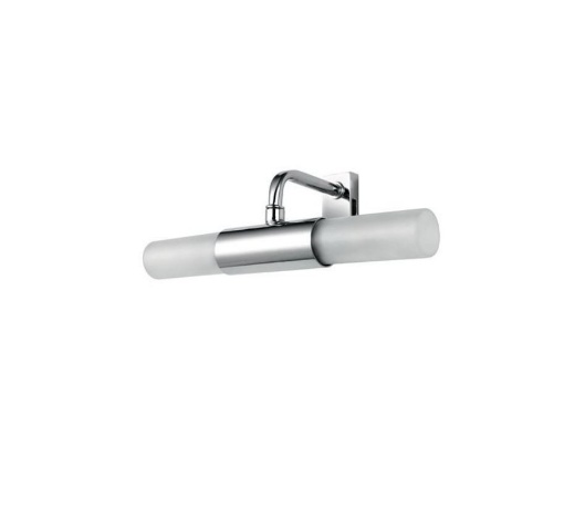 Immagine di Applique 2 Luci Fissaggio Su Specchio Bagno Cromo Cilindri Vetro IP23