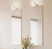 Immagine di Applique Parete Per Specchio Bagno 2 Luci Cilindri Vetro IP23