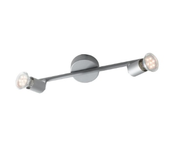 Immagine di Plafoniera Asta Con Faretti Orientabili Argento 2 Luci Led GU10