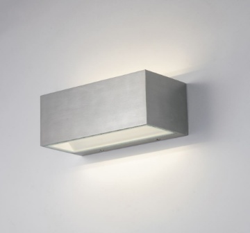 Immagine di Applique Esterno Rettangolare 22 cm Nichel Led CCT 18w Luce Sopra e Sotto