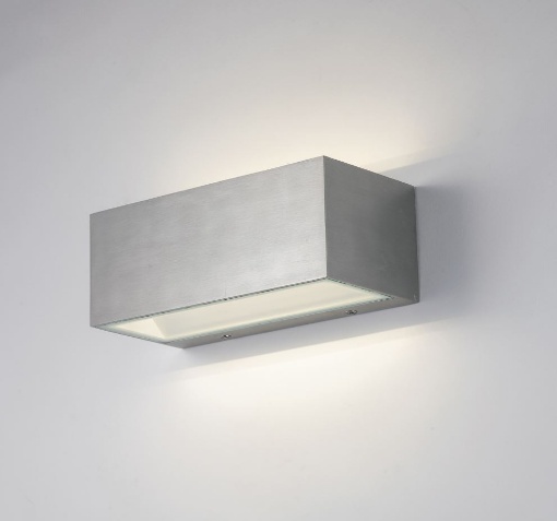 Immagine di Applique Esterno Rettangolare 22 cm Nichel Led CCT 18w Luce Sopra e Sotto