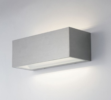 Immagine di Applique Esterno Rettangolare 30 cm Nichel Led 35w Luce Sopra e Sotto
