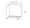 Immagine di Applique Cubo 10 cm Grigio IP54 Led CCT Angolo Luce Regolabile