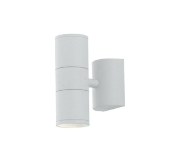 Immagine di Applique Parete Cilindro Bianco Biemissione 2xGU10 IP44
