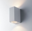 Immagine di Applique Da Esterno Squadrato Bianco Biemissione 2 Luci GU10