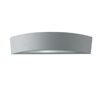 Immagine di Applique Esterna Curva Grigio Silver Biemissione 2xE14 IP44