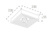 Immagine di Plafoniera Quadrata Led 10w Cemento Grigio Diam. 23 cm IP44