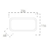 Immagine di Plafoniera Esterno Rettangolare 24 cm Bianca Led 15w CCT 3000k-4000k IP65