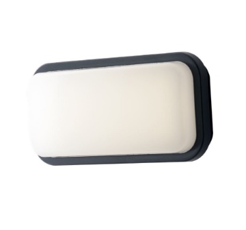 Immagine di Plafoniera Da Esterno IP65 Rettangolare Antracite 24cm Led 15w CCT